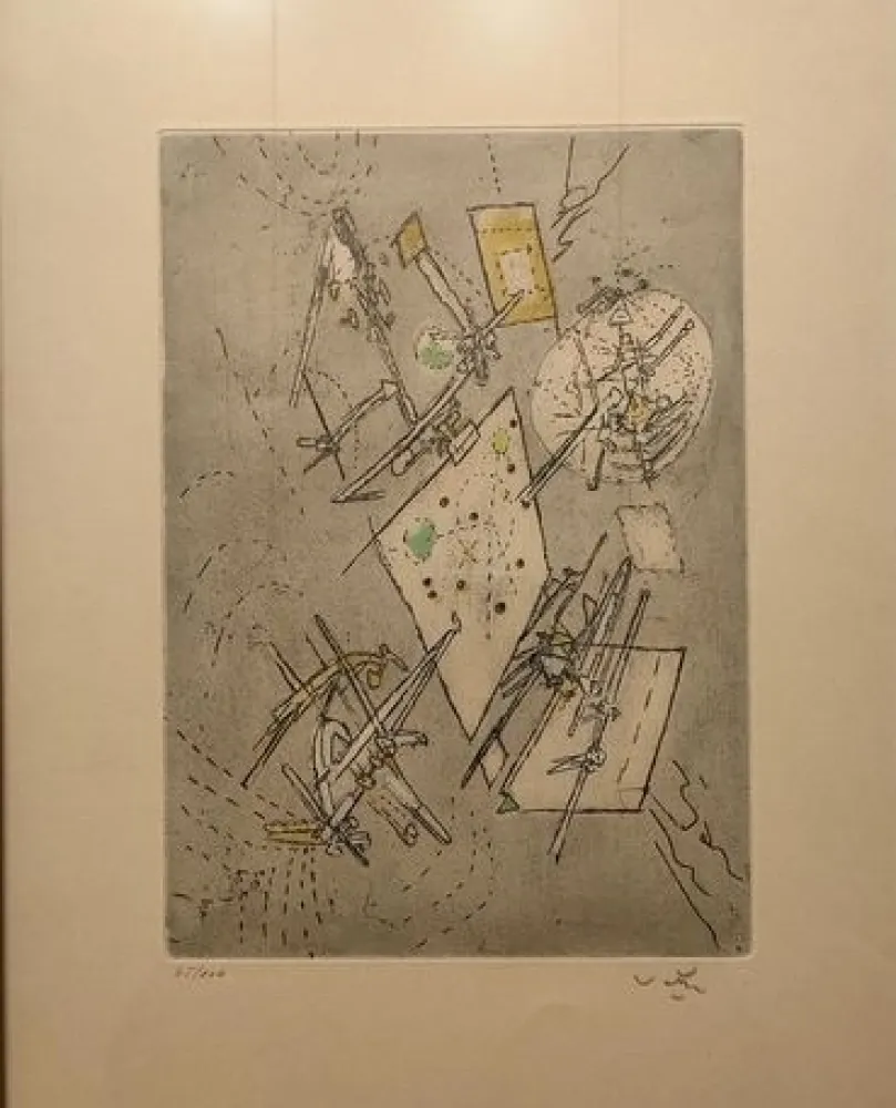 Aquatint Matta - Droites Liberees, planche 13