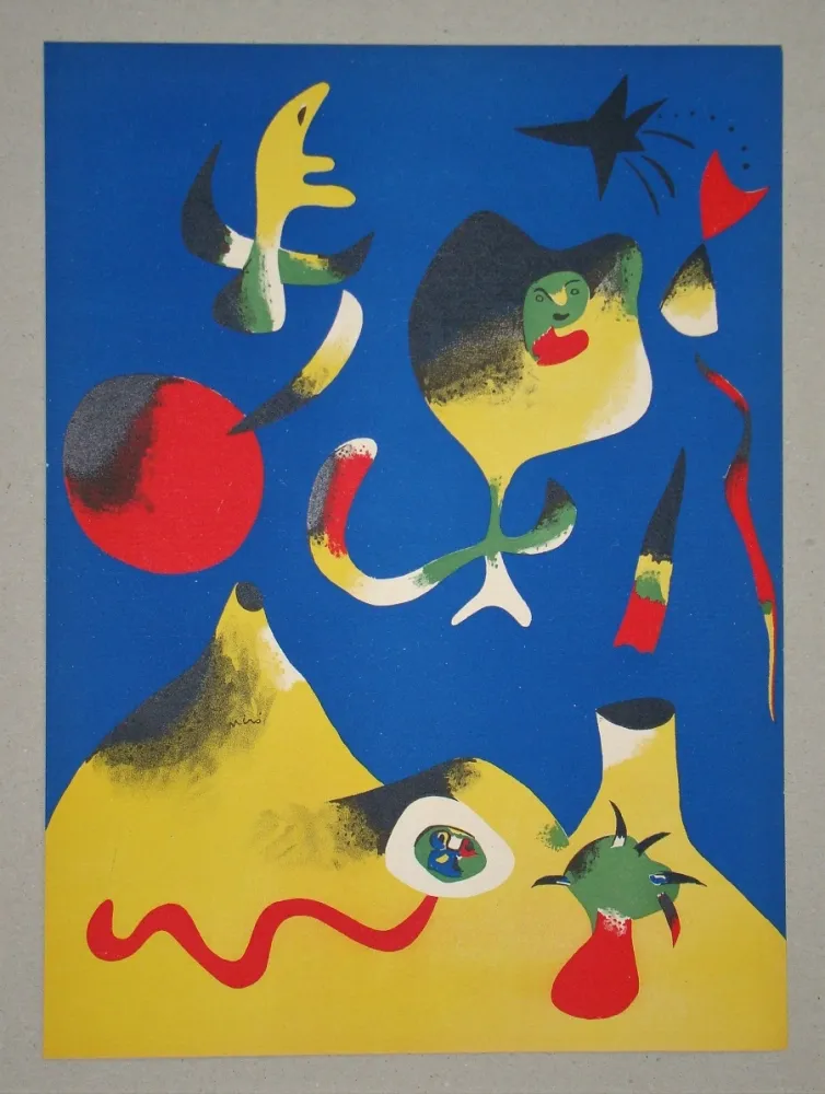 Lithografie Miró (After) - Les quatre éléments - Air