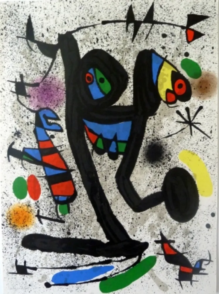 Lithografie Miró - Das Schmetterlingmädchen