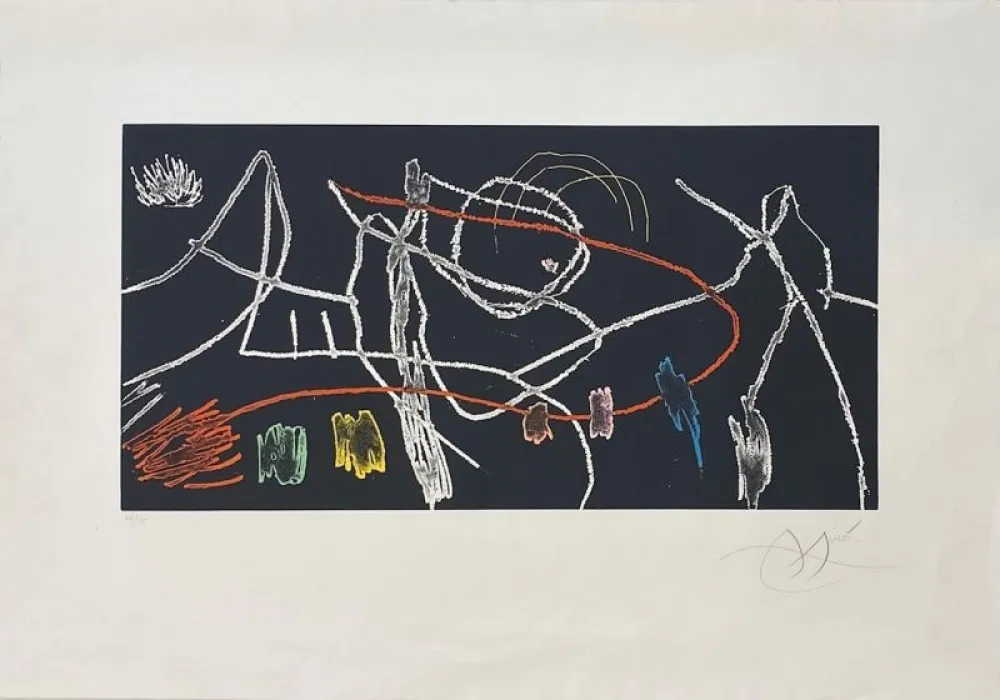 Ets En Aquatint Miró - Gravures pour une exposition 