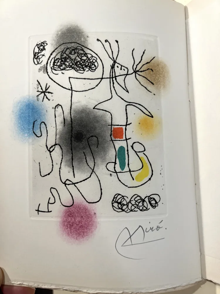 Geïllustreerd Boek Miró - Léna Leclercq. MIDI LE TRÈFLE BLANC. Une gravure en aquatinte signée (1968)