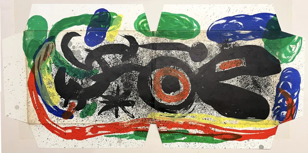 Lithografie Miró - Œuvre Gravé et Lithographié. UNE LITHOGRAPHIE ORIGINALE EN COULEURS (1969)