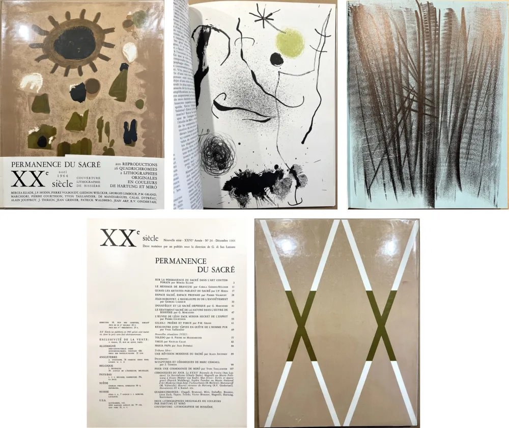 Geïllustreerd Boek Miró - XXe Siècle (Nouvelle série). XXVI Année. N°24. Permanence du Sacré. Déc. 1964 (Miro, Hartung)