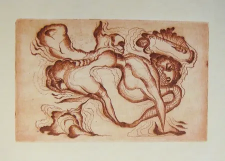 Gravure Molinier - Sans titre rouge