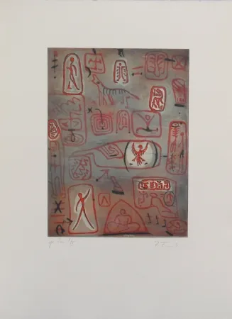 Ets En Aquatint Monk - Wandmalerei (Cave Painting)