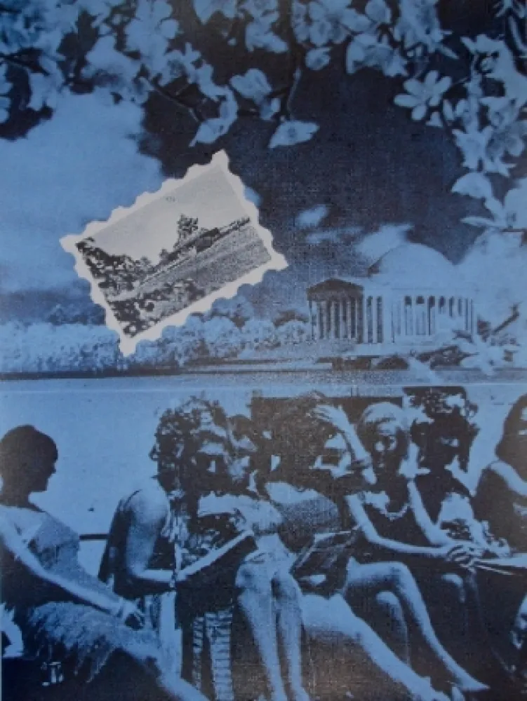 Zeefdruk Monory - USA 76 - Plage