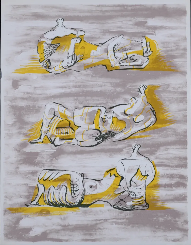 Lithografie Moore - Figures allongées, 1971