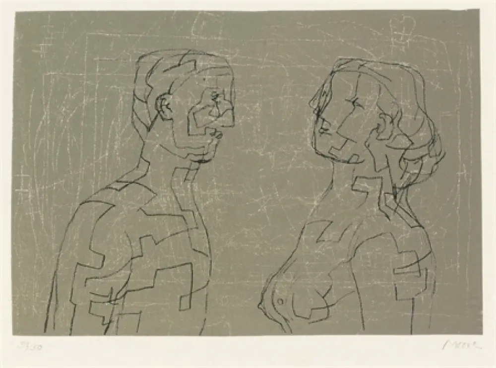 Lithografie Moore - Man and woman