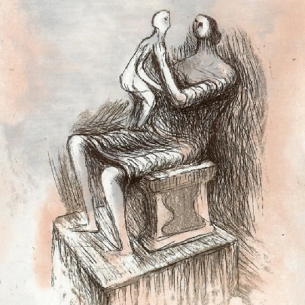 Ets En Aquatint Moore - Mothe & Child XX