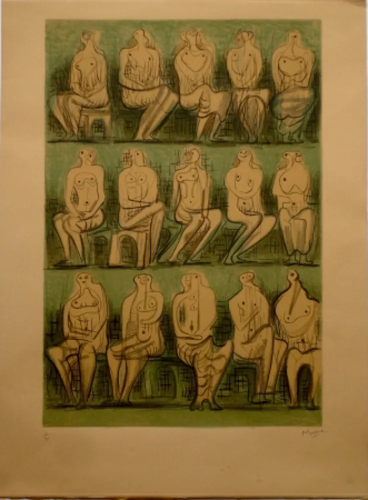 Lithografie Moore - Seated Figures