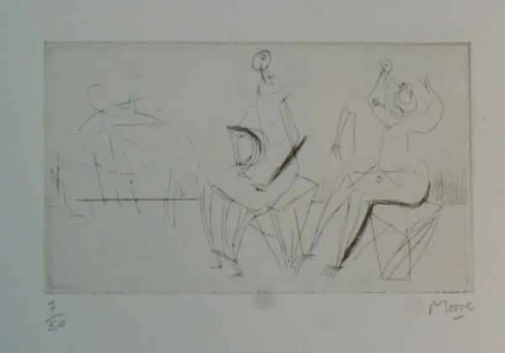 Ets Moore - TWO SEATED FIGURES I