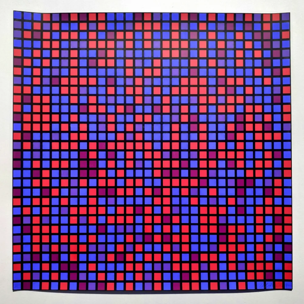 Zeefdruk Morellet - Chartres bleu violet