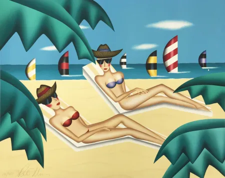 Lithografie Morris - SUNBATHERS