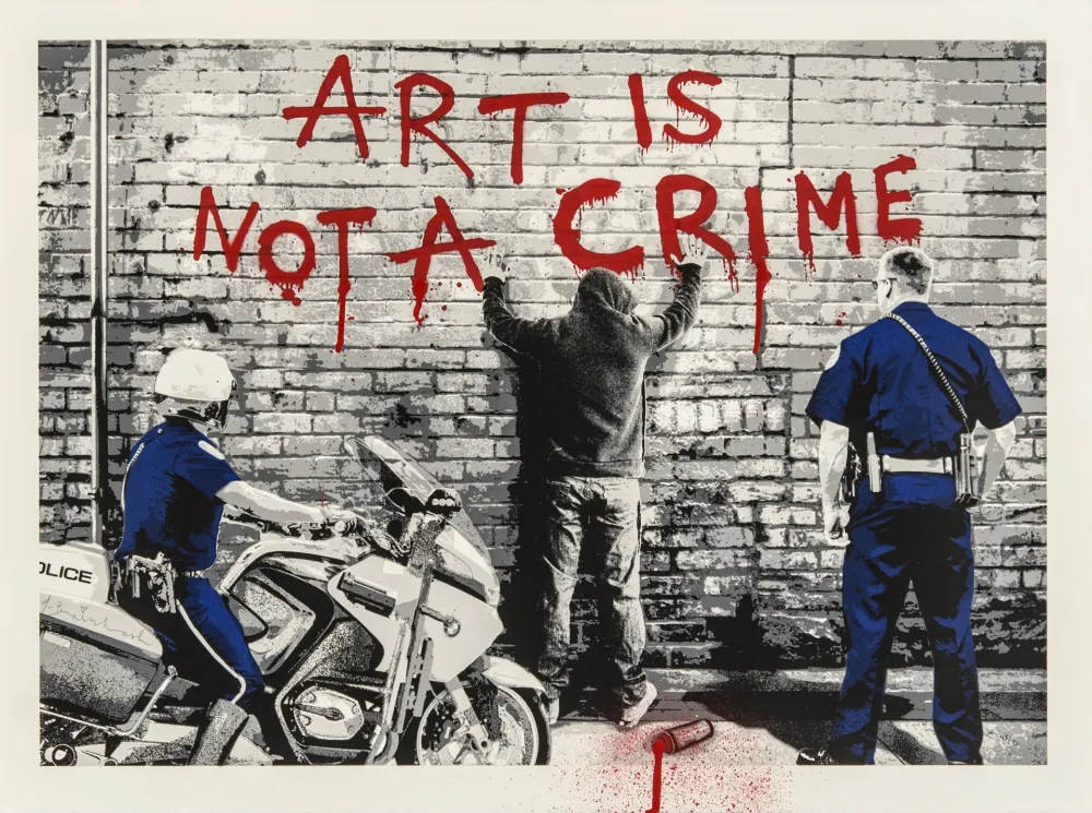 Zeefdruk Mr Brainwash - Art is not a crime