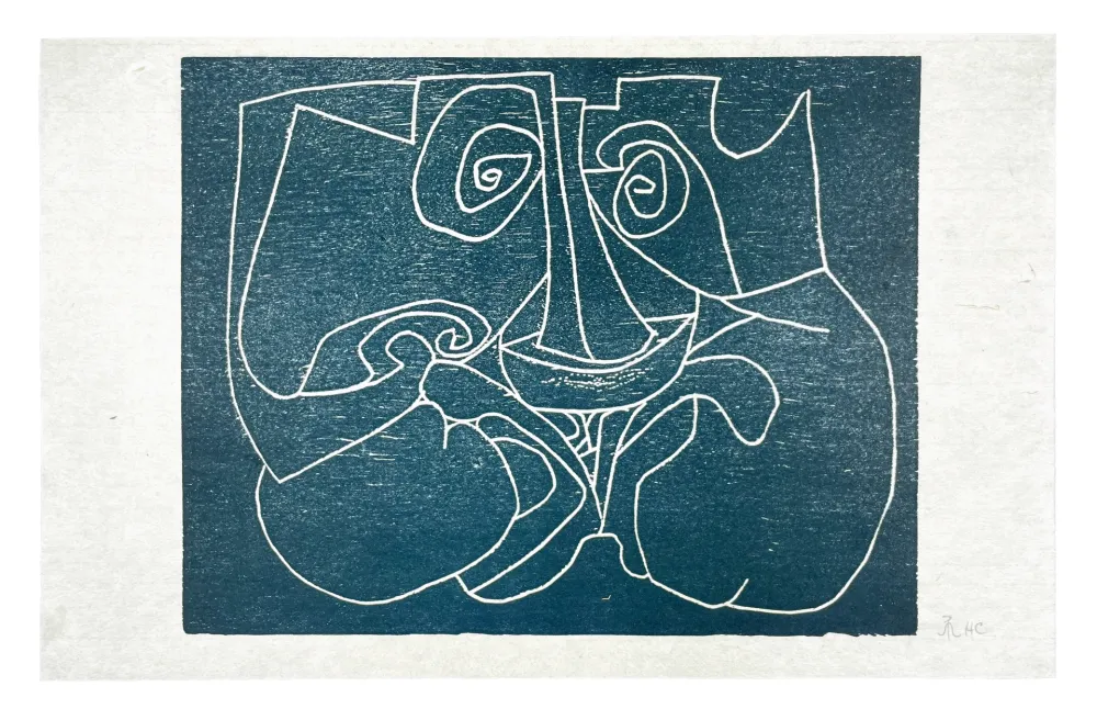 Houtsnede Müller - 13 FOIS ELLE ET MOI - MASQUE I