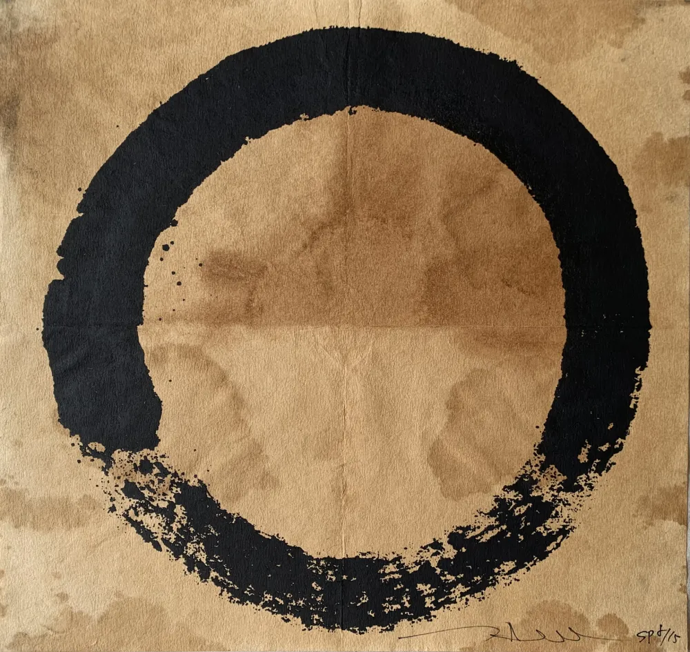 Zeefdruk Murakami - Coffee Zen Enso: Black