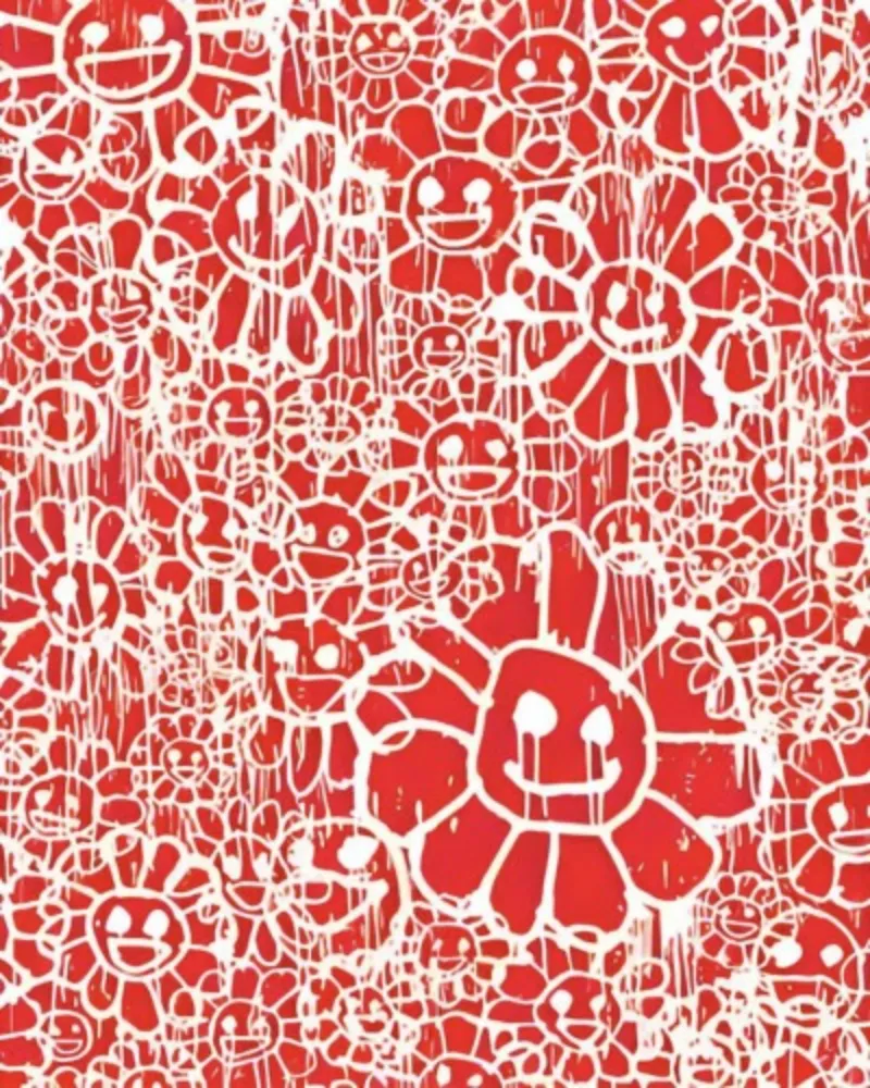 Multiple Murakami - Madsaki Flowers B Red