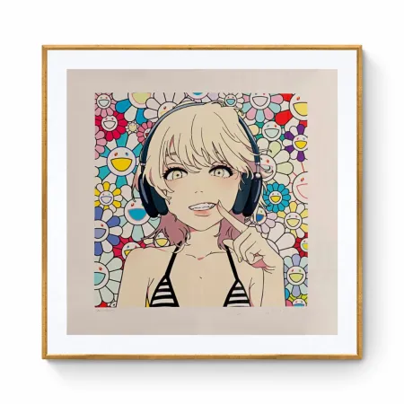 Zeefdruk Murakami - Smile_01 w M.F