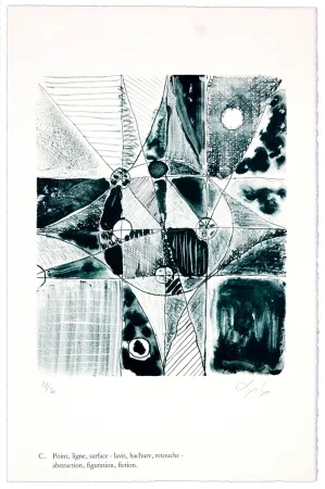 Lithografie Nørgaard - C. Point, ligne, surface - lavis, hachure, retouche - abstraction, figuration, fiction/