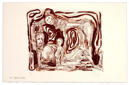 Lithografie Nørgaard - D. Adrien en visite
