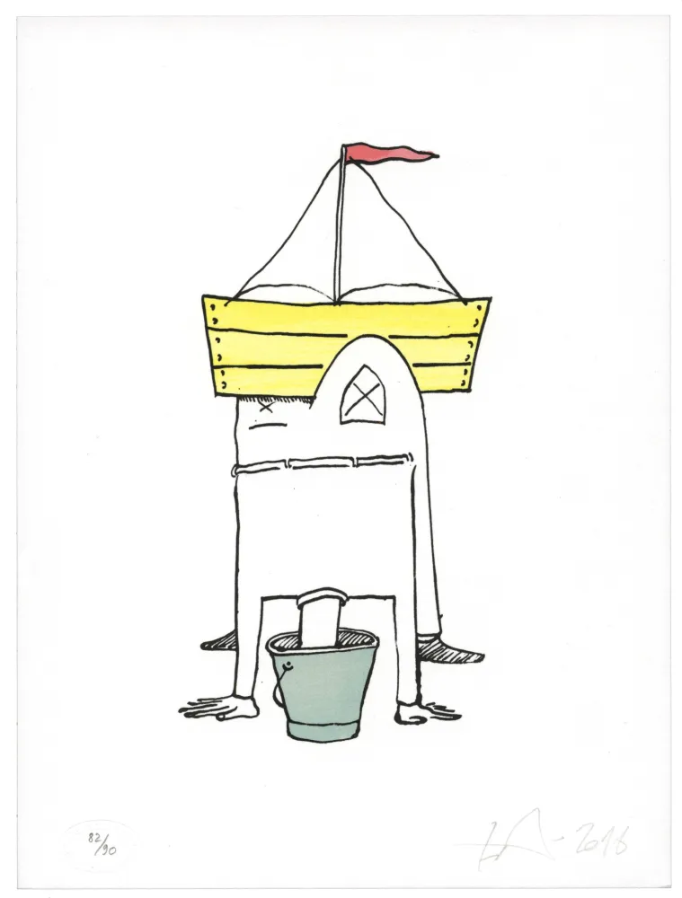 Lithografie Nørgard - Tête dans le sceau