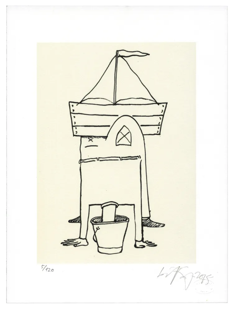 Lithografie Nørgard - Tête dans le sceau