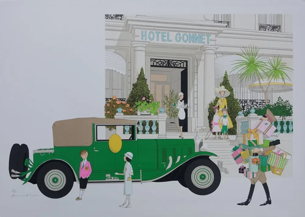 Lithografie Noyer - Cannes - Hôtel Gonnet