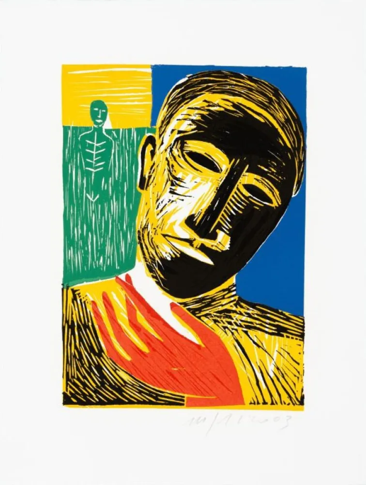 Houtsnede Paladino - Sans titre