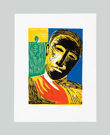 Houtsnede Paladino - Senza titolo