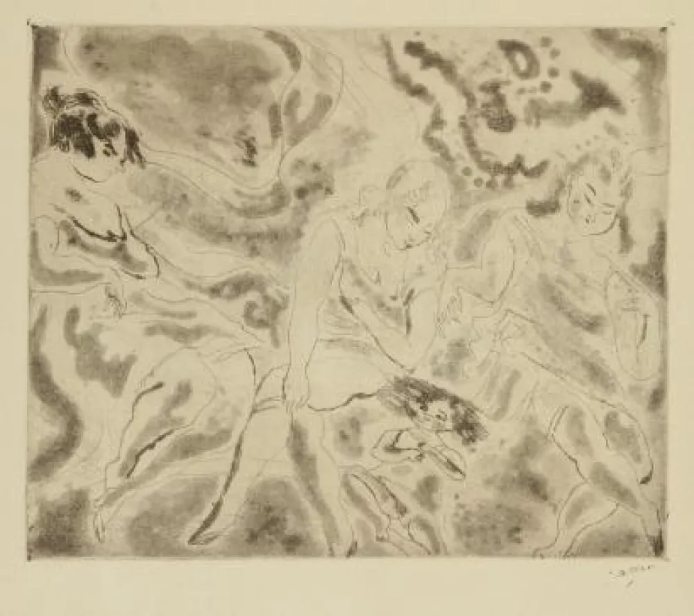 Ets En Aquatint Pascin - Femmes et enfant