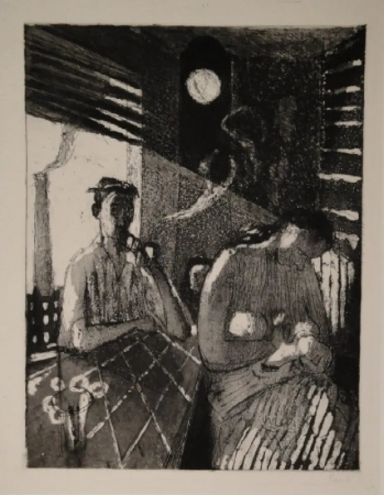 Ets En Aquatint Pauli - Feierabend