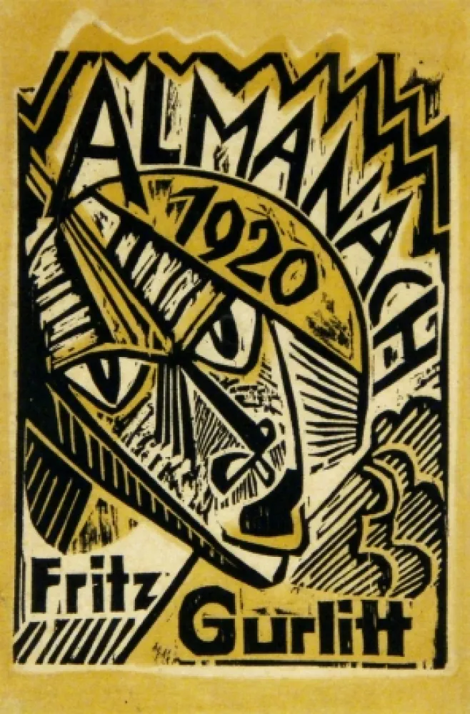 Houtsnede Pechstein - Maske (Mask)