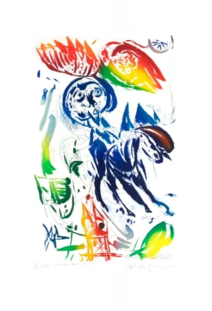 Ets En Aquatint Pedersen - Cavalier Noir