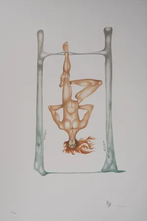 Lithografie Pérahim - L'Alphabet Hébreu : le pendu