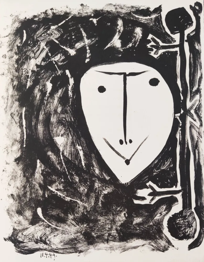 Lithografie Picasso - Élégie d'Ihpetonga, Masks of Ashes, Planche II