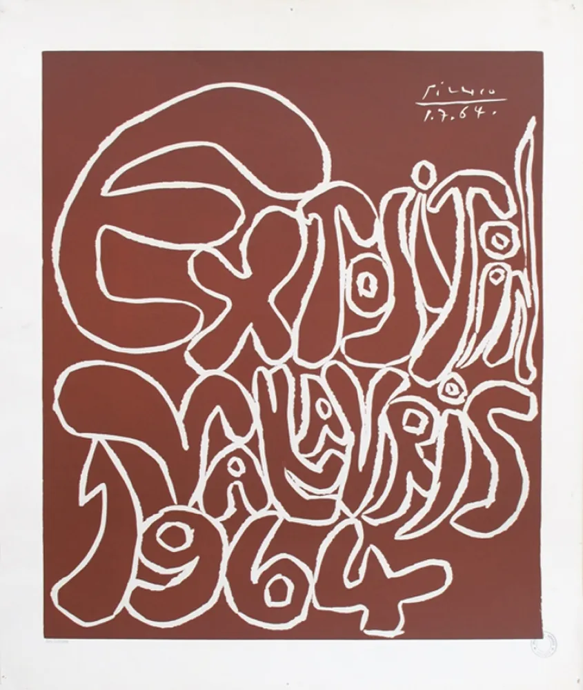 Linosnede Picasso - '' Exposition Vallauris 1964 ''