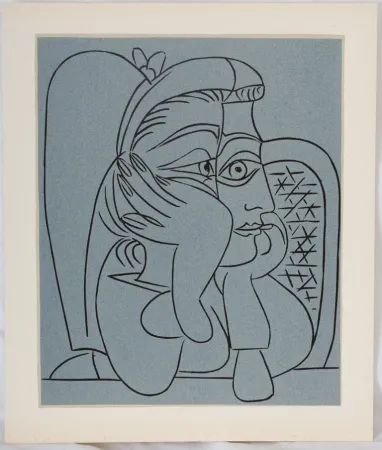 Linosnede Picasso - Femme accoudée