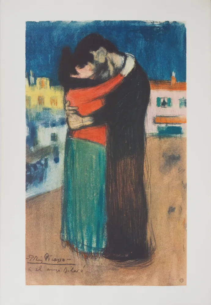Lithografie Picasso - Hommage à Toulouse-Lautrec : Couple amoureux, c