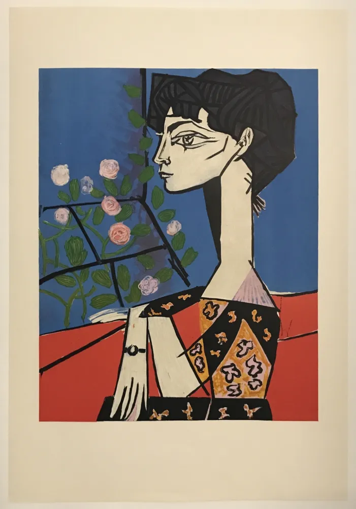 Lithografie Picasso - Jacqueline avec fleurs