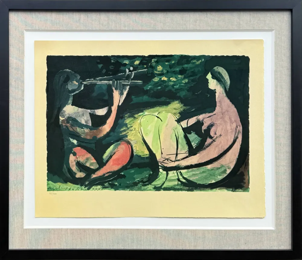 Lithografie Picasso - Joueur de diaule et nu