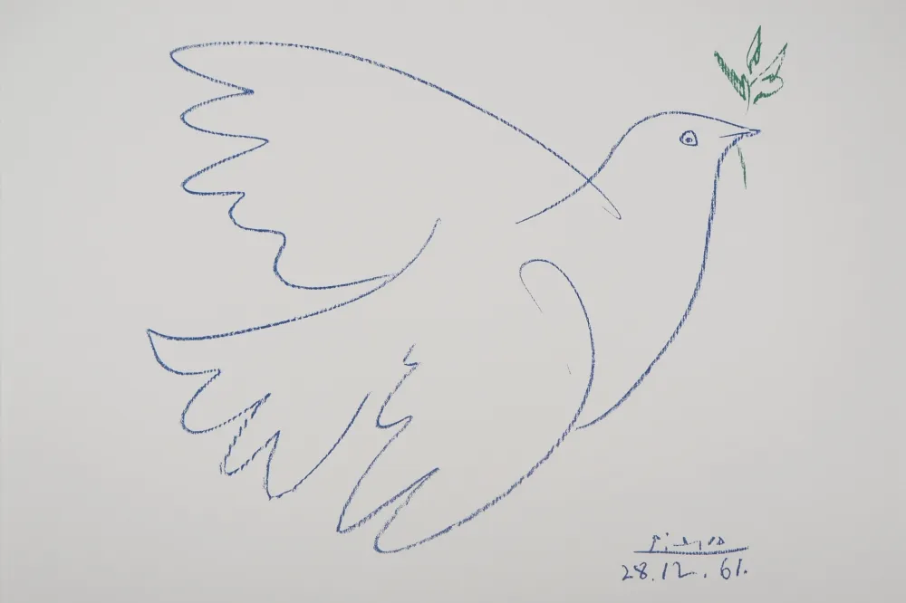 Lithografie Picasso - La colombe bleue