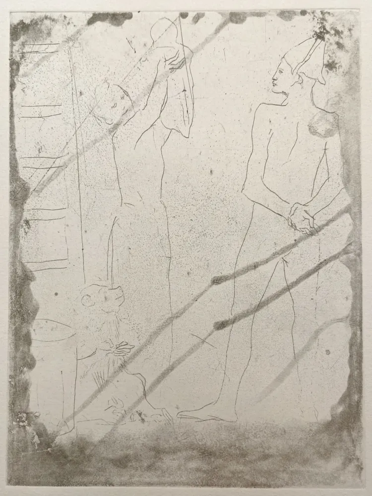 Gravure Picasso - La Famille de Saltimbanques au Macaque