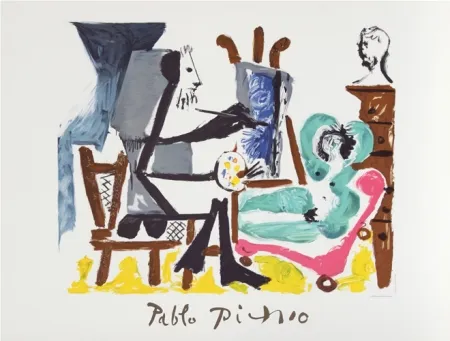 Lithografie Picasso - Le Peintre et son Modele