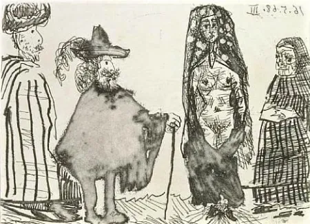 Ets En Aquatint Picasso - Mille et une nuits et Celestine: la jeune esclave