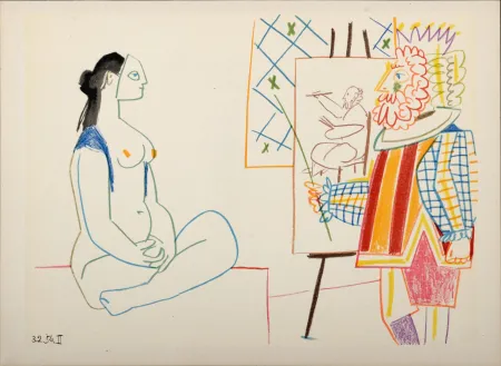 Lithografie Picasso - Model & King, 1954