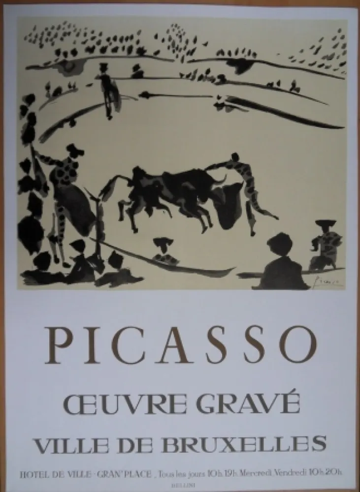 Lithografie Picasso - Oeuvre Gravé - Bruxelles 1973
