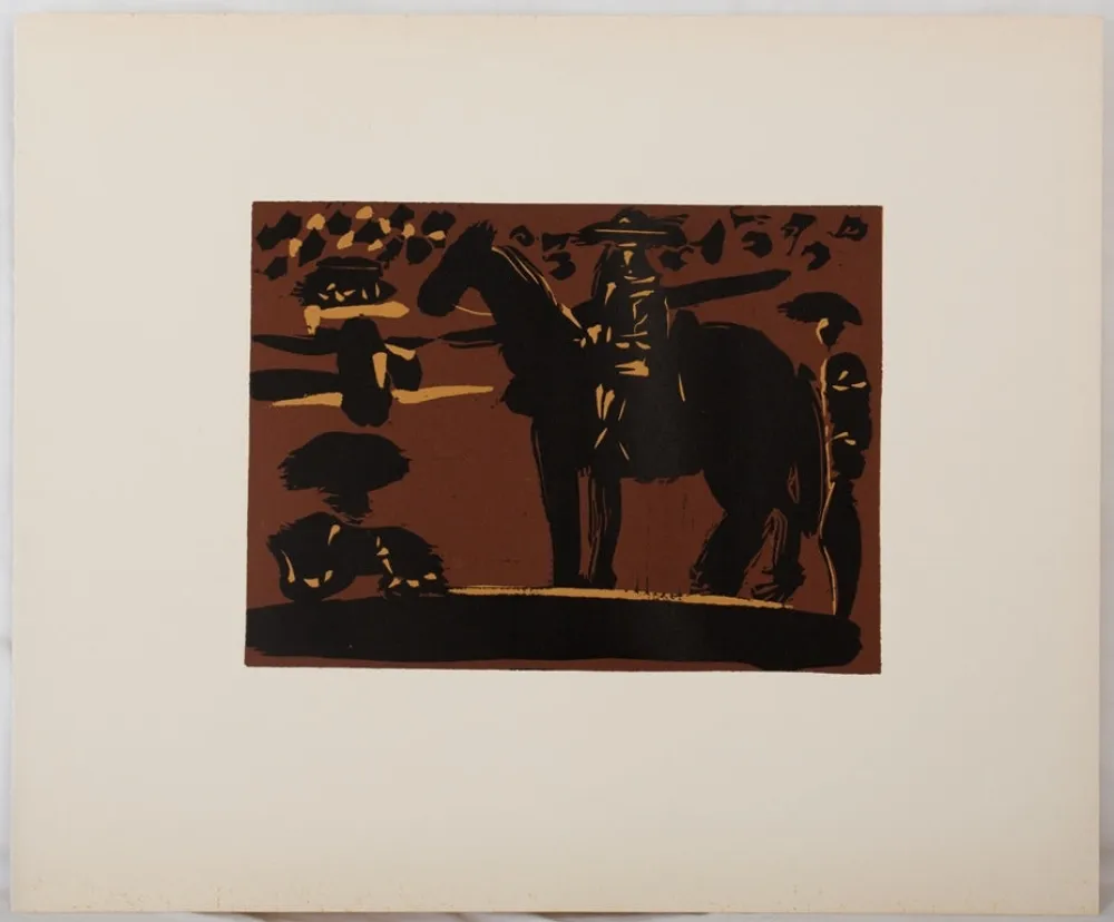 Linosnede Picasso - Picador entrant dans l'arène