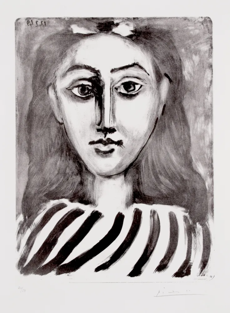 Lithografie Picasso - Tête de jeune fille – Portrait de Françoise