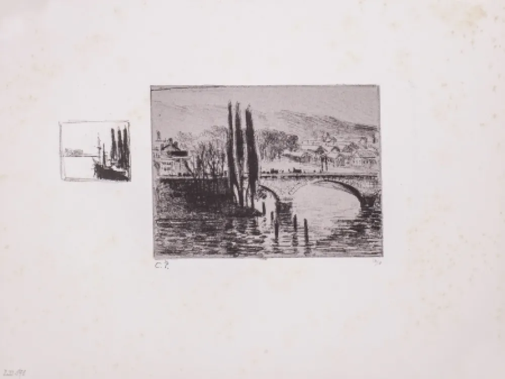 Lithografie Pissarro - Le Pont Corneille