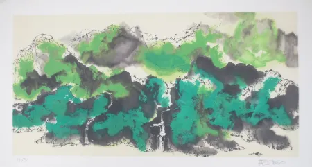 Lithografie Po Chung - Green mountain